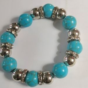 Blue beaded bracelet